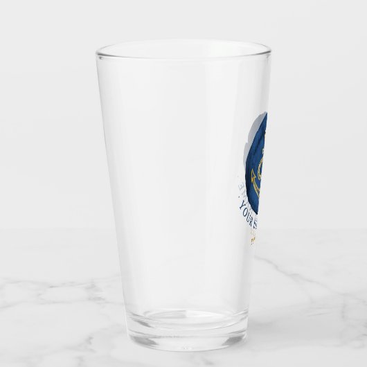 Elegante anker waterverf nautische naam navyblauw glas (Rechts)