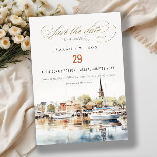 Elegante Annapolis Maryland Waterverf bruiloft Save The Date