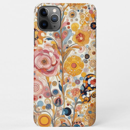 Elegante Antiek Art Nouveau stijl Bloemenstijl iPhone Hoesje (Achterkant)
