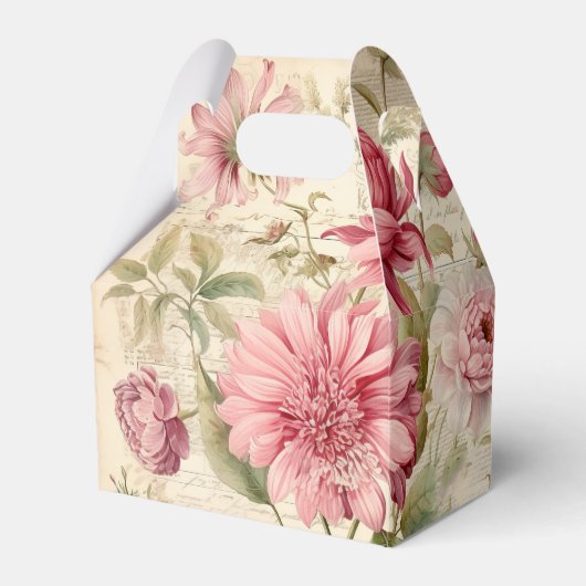 Elegante Antiek  Franse bloemencollage Bedankdoosjes (Voorkant Zijde)