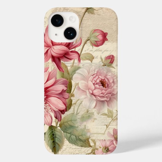 Elegante Antiek  Franse bloemencollage Case-Mate iPhone Case (Achterkant)