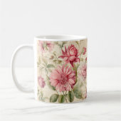 Elegante Antiek Franse bloemencollage Koffiemok (Links)