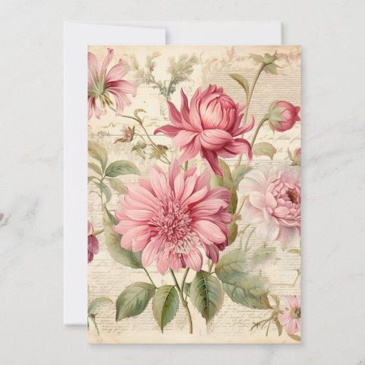 Elegante Antiek  Franse bloemencollage Notitiekaartje (Achterkant)