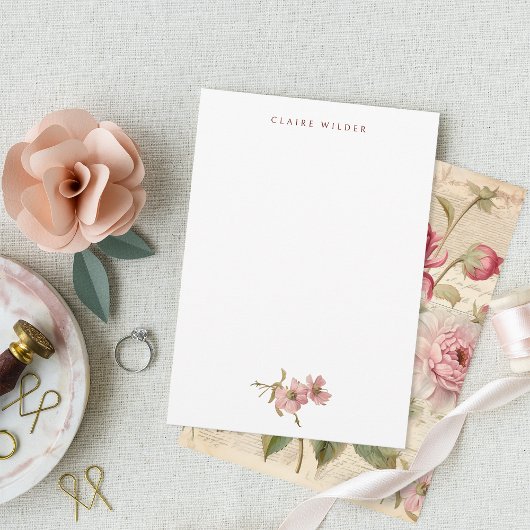 Elegante Antiek  Franse bloemencollage Notitiekaartje