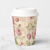 Elegante Antiek Franse bloemencollage Papieren Bekers (Links)