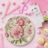 Elegante Antiek  Franse bloemencollage Papieren Bordje (Feest)