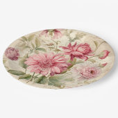 Elegante Antiek  Franse bloemencollage Papieren Bordje (Gekanteld)