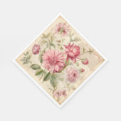 Elegante Antiek  Franse bloemencollage Servet (Hoek)