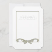 Elegante antiek gouden lijst bruiloft uitnodiging (Achterkant)