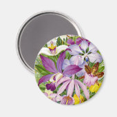 Elegante /Antiek orchideeën magneet (Voorkant / Achterkant)