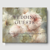 Elegante Antiek Rozen Zachte Roze Waterverf Bloeme Gastenboek (Voorkant)