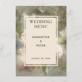 Elegante Antiek Rozen Zachte Roze Waterverf Bloeme Menu (Voorkant)