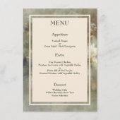 Elegante Antiek Rozen Zachte Roze Waterverf Bloeme Menu (Achterkant)