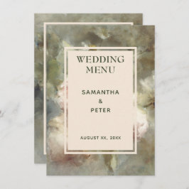 Elegante Antiek Rozen Zachte Roze Waterverf Bloeme Menu