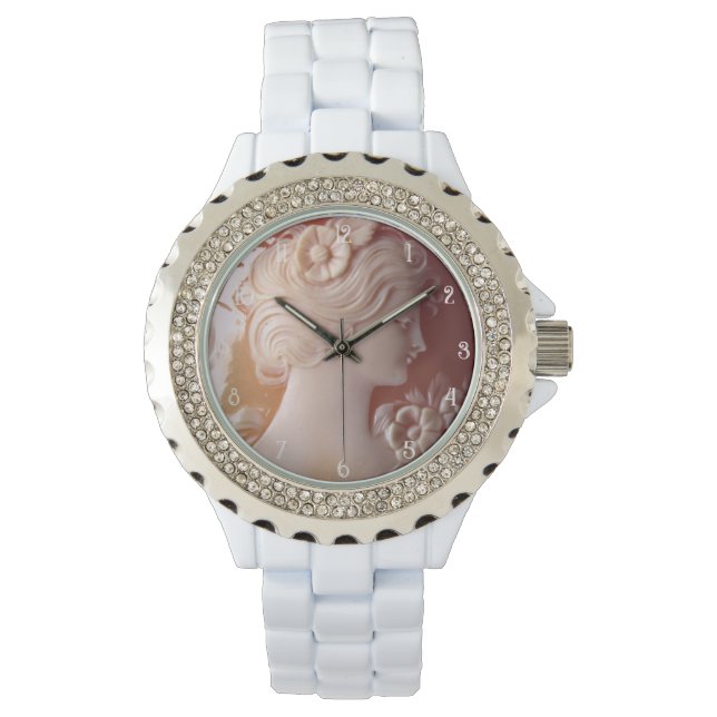 Elegante Antiek Victoriaans cameo Horloge (Voorkant)