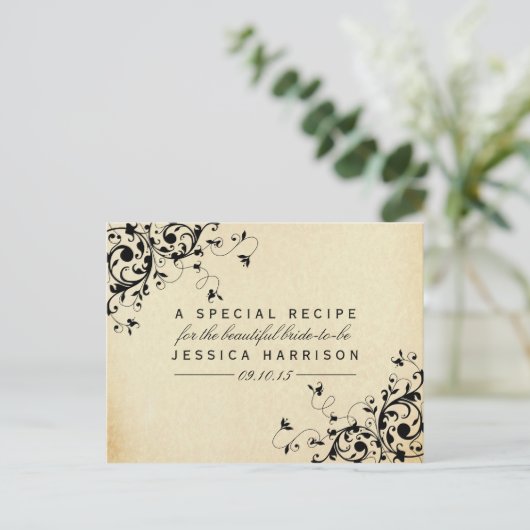 Elegante Antiek wervelingen Vrijgezellenfeest Rece Uitnodiging Briefkaart (Staand voorkant)