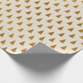 Elegante antiek witgouden glitter kerstbomen cadeaupapier (Hoek)