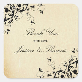 Elegante Antiek zwembroeken die voor- of zegelhout Vierkante Sticker