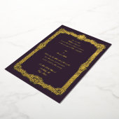 Elegante antieke barok rococo lijst bruiloft folie uitnodiging (Gedraaid)