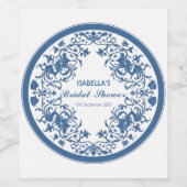 Elegante antieke chinoiserie bruiloftsshower wijn etiket (Enkel label)