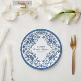 Elegante antieke chinoiserie patroon bruidsshower papieren bordje
