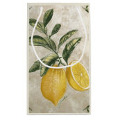 Elegante antieke citroenen - Bewerkbare rustieke c Klein Cadeauzakje (Achterkant)