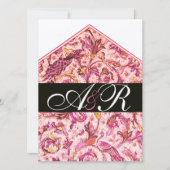 ELEGANTE ANTIEKE FLORENTIJNSE ROZE BLOEMEN MONOGRA KAART (Voorkant)