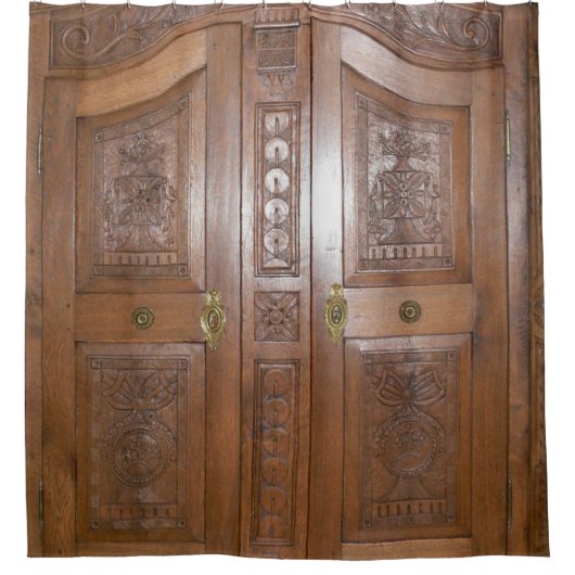 Elegante Antieke Gesneden Kast Gordijn voor de Dou (Voorkant)