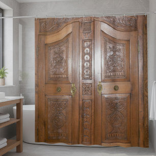 Elegante Antieke Gesneden Kast Gordijn voor de Dou