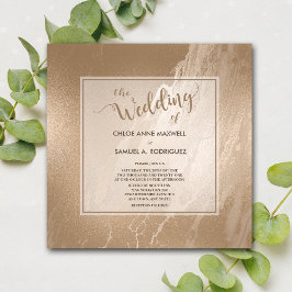 Elegante Antieke Gouden Marmeren Moderne Trouwdag Kaart