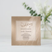 Elegante Antieke Gouden Marmeren Moderne Trouwdag Kaart (Staand voorkant)