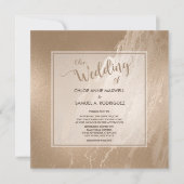 Elegante Antieke Gouden Marmeren Moderne Trouwdag Kaart (Voorkant)