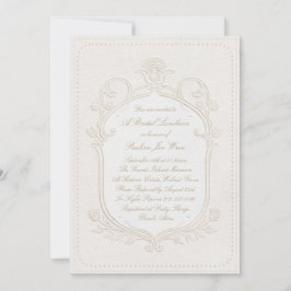 Elegante Antieke Rococo Bloemrijke Bruidslunch Kaart