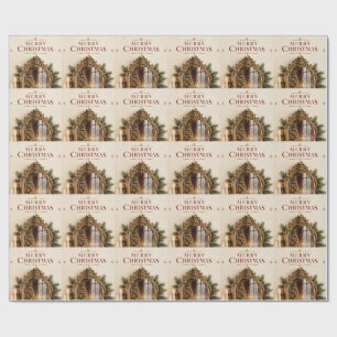 Elegante Antieke Spiegel Kerstmis, Vintage Europes Cadeaupapier