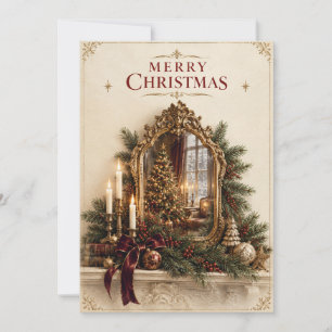 Elegante Antieke Spiegel Kerstmis, Vintage Europes Kaart