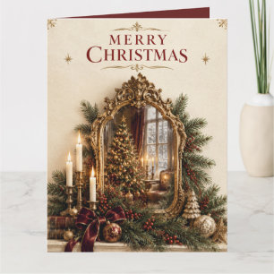 Elegante Antieke Spiegel Kerstmis, Vintage Europes Kaart