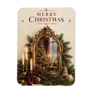 Elegante Antieke Spiegel Kerstmis, Vintage Europes Magneet