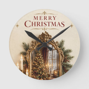 Elegante Antieke Spiegel Kerstmis, Vintage Europes Ronde Klok