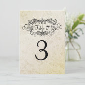 Elegante antieke stijl tafelnummerkaart voor de br kaart (Staand voorkant)