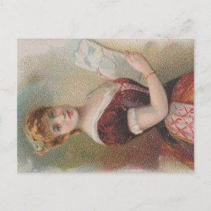 Elegante antieke Valentijnsillustratie, 1890 Briefkaart