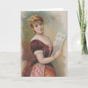 Elegante antieke Valentijnsillustratie, 1890 Kaart