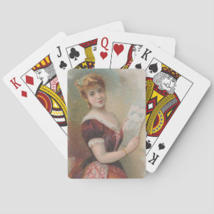 Elegante antieke Valentijnsillustratie, 1890 Pokerkaarten