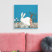 Elegante Antieke Witte Konijn Canvas Afdruk (Insitu (Woonkamer))