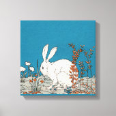 Elegante Antieke Witte Konijn Canvas Afdruk (Voorkant)