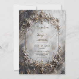 Elegante Antieke Zilveren Gouden Barok Marmeren Tr Kaart