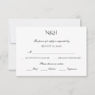 Elegante antwoordkaart met keuzes RSVP kaartje