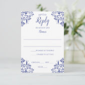 Elegante antwoordkaart - Nadine (Koningsblauw) Kaart (Staand voorkant)