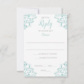 Elegante antwoordkaart - Nadine (licht turquoise) Kaart (Voorkant)
