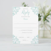 Elegante antwoordkaart - Nadine (licht turquoise) Kaart (Staand voorkant)