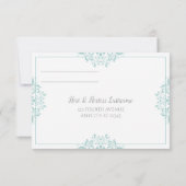 Elegante antwoordkaart - Nadine (licht turquoise) Kaart (Achterkant)